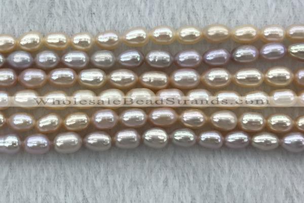 FWP175 14.5 inches 5mm - 6mm rice purple & pink freshwater pearl strands