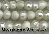 FWP18 14.5 inches 3mm - 4mm potato white freshwater pearl strands