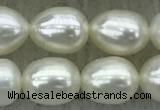 FWP181 15 inches 6mm - 7mm rice white freshwater pearl strands