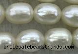 FWP182 15 inches 6mm - 7mm rice white freshwater pearl strands