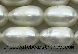 FWP187 15 inches 6mm - 7mm rice white freshwater pearl strands