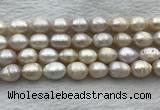 FWP206 15 inches 10mm - 11mm rice white freshwater pearl strands