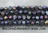 FWP247 15 inches 7mm - 8mm baroque black freshwater pearl strands