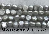 FWP256 15 inches 11mm - 12mm baroque grey freshwater pearl strands