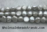 FWP262 15 inches 11mm - 12mm baroque grey freshwater pearl strands