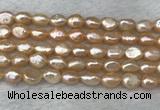 FWP280 15 inches 7mm - 8mm baroque pink freshwater pearl strands