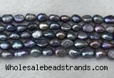 FWP282 15 inches 7mm - 8mm baroque black freshwater pearl strands