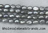 FWP287 15 inches 9mm - 10mm baroque grey freshwater pearl strands