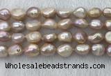 FWP306 15 inches 11mm - 12mm baroque purple freshwater pearl strands