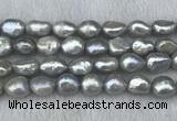 FWP307 15 inches 11mm - 12mm baroque grey freshwater pearl strands