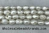 FWP312 15 inches 12mm - 13mm baroque white freshwater pearl strands