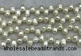 FWP340 Top-drilled 7mm - 8mm potato white freshwater pearl strands