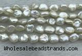 FWP352 15 inches 6mm - 7mm baroque white freshwater pearl strands