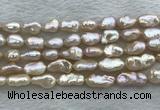 FWP355 8mm - 9mm baroque light purple freshwater pearl strands