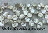 FWP375 Top-drilled 12mm - 15mm keshi freshwater pearl beads