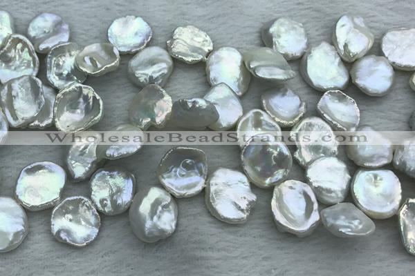 FWP376 Top-drilled 15mm - 18mm keshi freshwater pearl beads