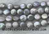 FWP390 15 inches 11mm - 12mm coin freshwater pearl beads