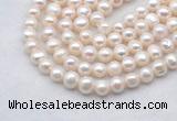 FWP483 14.5 inches 8mm - 9mm potato white freshwater pearl strands