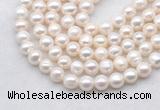 FWP484 14.5 inches 9mm - 10mm potato white freshwater pearl strands