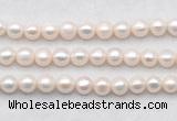 FWP488 14.5 inches 10mm - 11mm potato white freshwater pearl strands