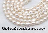 FWP494 14 inches 7mm - 8mm baroque white freshwater pearl strands