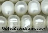 FWP65 15 inches 7mm - 8mm potato white freshwater pearl strands