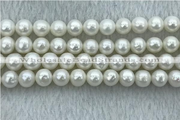 FWP91 15 inches 8mm - 9mm potato white freshwater pearl strands