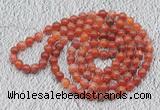 GMN107 Hand-knotted 6mm fire agate 108 beads mala necklaces