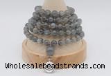 GMN1138 Hand-knotted 8mm, 10mm labradorite 108 beads mala necklaces with charm