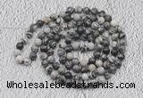 GMN114 Hand-knotted 6mm black & white jasper 108 beads mala necklaces