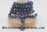 GMN1143 Hand-knotted 8mm, 10mm sodalite 108 beads mala necklaces with charm