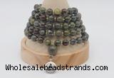 GMN1165 Hand-knotted 8mm, 10mm dragon blood jasper 108 beads mala necklaces with charm