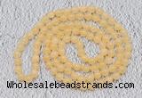 GMN117 Hand-knotted 6mm honey jade 108 beads mala necklaces