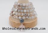 GMN1188 Hand-knotted 8mm, 10mm montana agate 108 beads mala necklaces with charm