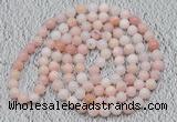 GMN119 Hand-knotted 6mm pink opal 108 beads mala necklaces