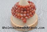 GMN1212 Hand-knotted 8mm, 10mm fire agate 108 beads mala necklaces with charm