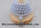 GMN1214 Hand-knotted 8mm, 10mm blue lace agate 108 beads mala necklaces with charm