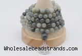 GMN1242 Hand-knotted 8mm, 10mm seaweed quartz 108 beads mala necklaces with charm