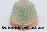 GMN1243 Hand-knotted 8mm, 10mm prehnite 108 beads mala necklaces with charm