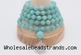 GMN1250 Hand-knotted 8mm, 10mm amazonite 108 beads mala necklaces with charm