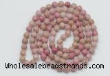 GMN129 Hand-knotted 6mm pink wooden jasper 108 beads mala necklaces