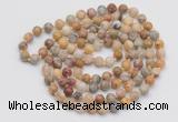 GMN135 Hand-knotted 6mm yellow crazy lace agate 108 beads mala necklaces