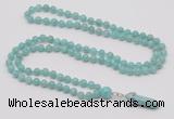 GMN1626 Hand-knotted 6mm amazonite 108 beads mala necklace with pendant