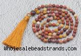 GMN208 Hand-knotted 6mm mookaite 108 beads mala necklaces with tassel