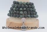 GMN2233 Hand-knotted 8mm, 10mm matte kambaba jasper 108 beads mala necklaces with charm