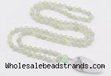 GMN4017 Hand-knotted 8mm, 10mm New jade 108 beads mala necklace with pendant