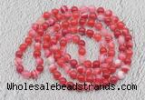 GMN416 Hand-knotted 8mm, 10mm banded agate 108 beads mala necklaces