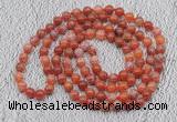 GMN441 Hand-knotted 8mm, 10mm fire agate 108 beads mala necklaces