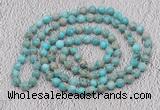 GMN454 Hand-knotted 8mm, 10mm sea sediment jasper 108 beads mala necklaces