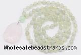 GMN4616 Hand-knotted 8mm, 10mm New jade 108 beads mala necklace with pendant